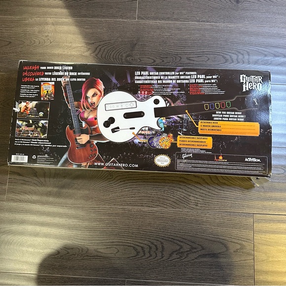 Nintendo Guitar Hero Wii Wireless Les Paul Controller with Box Tested Works - Picture 3 of 9